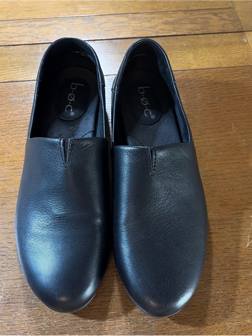 BOC Born Concepts Loafers Black Leather Women’s Size 9.5M Comfort Shoes